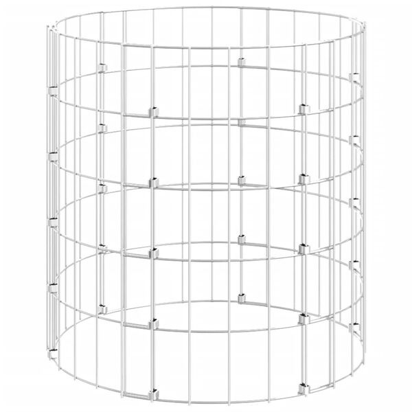 vidaXL Planteringsgabion upphöjd rund galvaniserat stål Ø50x50 cm