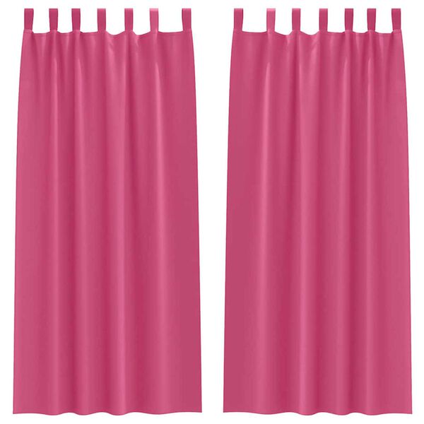 vidaXL M&ouml;rkl&auml;ggningsgardiner med Ringar 2 pcs Klart Pink 260 x 140 cm