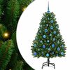 vidaXL Konstgjord julgran 150 cm 150 LED-lampor Varmvit PVC och st&aring;l