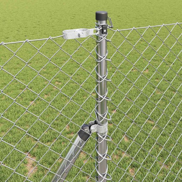 vidaXL St&auml;ngselstolpe Silver 10 x 1 m (40 x 40 mm n&auml;t) St&aring;l