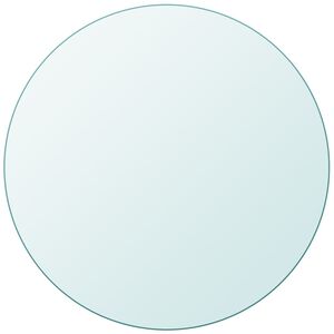 vidaXL Bordsskiva i h&auml;rdat glas 600 mm rund