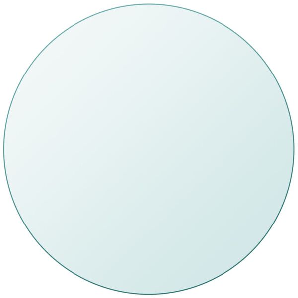 vidaXL Bordsskiva i h&auml;rdat glas 600 mm rund