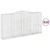 vidaXL Gabioner b&aring;gformade 10 st 400x50x200/220 cm galvaniserat j&auml;rn