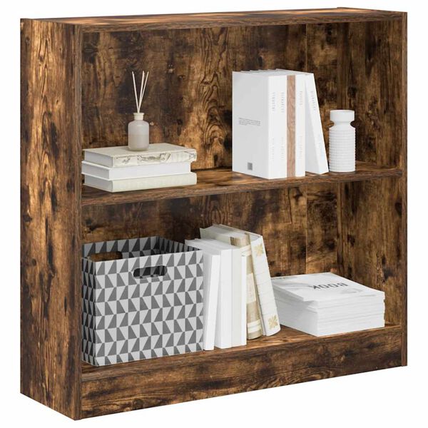 vidaXL Bokhylla r&ouml;kf&auml;rgad ek 80x24x76 cm konstruerat tr&auml;