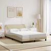 vidaXL Bed Frame "Dover" Cream 140x190 cm Fabric