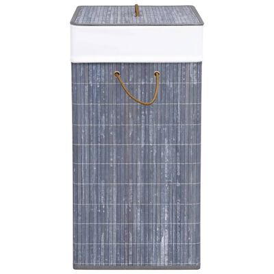 vidaXL Tvättkorg bambu med 1 sektion grå 83 L
