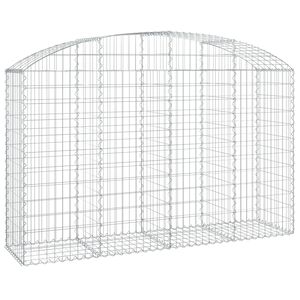 vidaXL Gabion b&aring;gformad 200x50x120/140 cm galvaniserat j&auml;rn