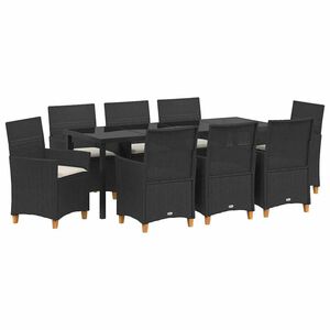 vidaXL Tr&auml;dg&aring;rdsm&ouml;belset 9 pcs Svart konstrotting