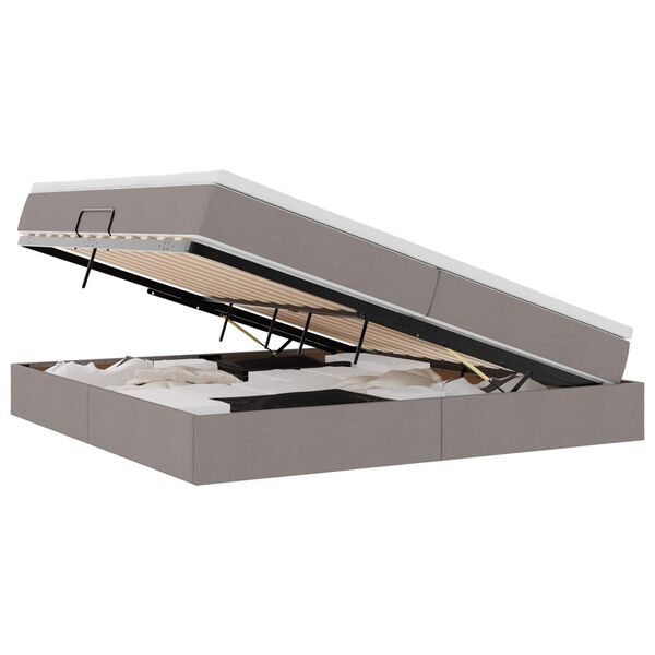 vidaXL F&ouml;rvaringss&auml;ng med madrass Taupe 200 x 200 cm Polyester