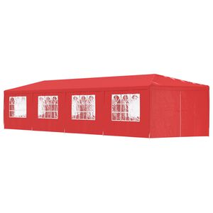 vidaXL Partyt&auml;lt 1200 x 300 x 255 cm R&ouml;d PE och st&aring;l