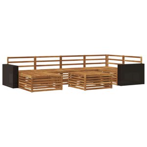 vidaXL Utomhussoffset 7 st Naturlig