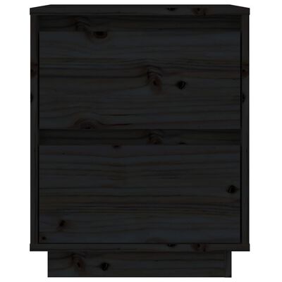 vidaXL Sängbord svart 40x35x50 cm massiv furu