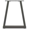 vidaXL Soffbordsben V-formade 2 st antracit 38x(42-43,3) cm stål