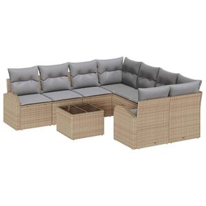 vidaXL Tr&auml;dg&aring;rdsoffset 9 st Beige konstrotting