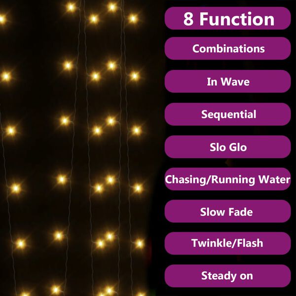 vidaXL Soldriven ljusslinga 2 st 2x200 lysdioder varmvit inne/ute