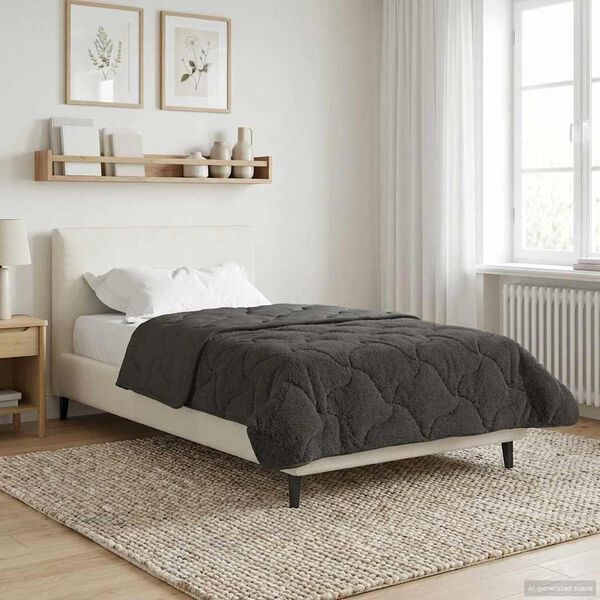 vidaXL Full &Aring;rs-Duvet Quiltad Antracit 155 x 220 cm