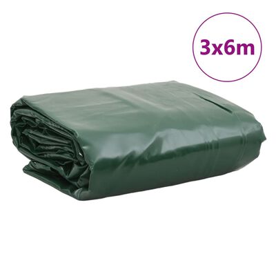 vidaXL Presenning grön 3x6 m 650 g/m²