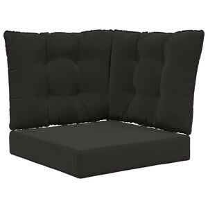 vidaXL Utomhus Soffa Kudde 3 pcs Svart Polyester