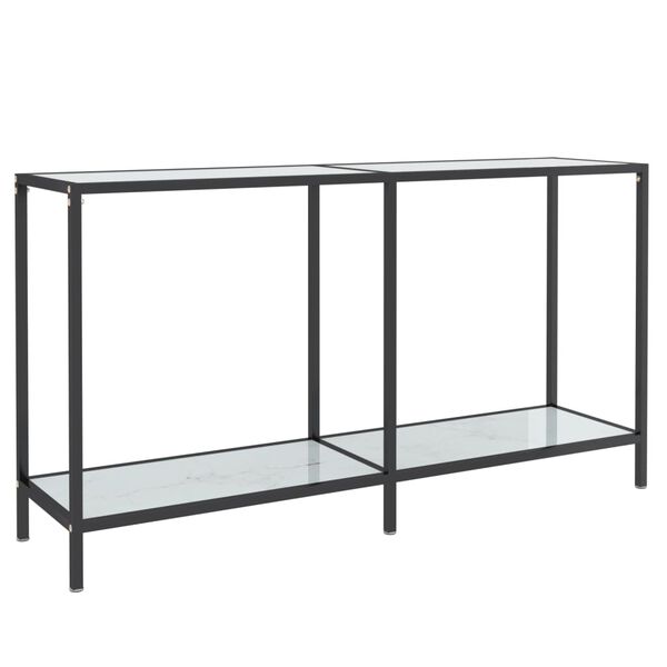 vidaXL Konsolbord vit 140x35x75,5 cm härdat glas