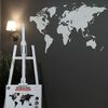 MiMi Innovations V&auml;ggdekoration v&auml;rldskarta tr&auml; Luxury vit 130x78 cm