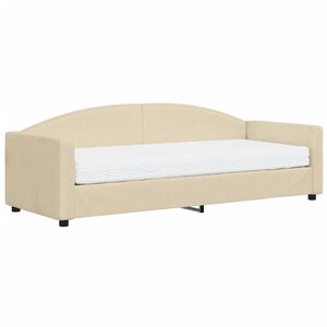 vidaXL Dagb&auml;dd med madrass beige 80x200 cm tyg