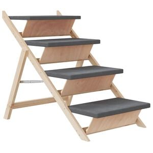 vidaXL Hundstege gr&aring; 105x47 cm massiv gran