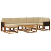 vidaXL Utomhussoffset med kudde 8 pcs Naturlig och Beige Polyester