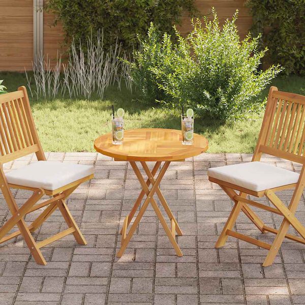 vidaXL Bordsskiva i massiv teak rund 2,5 cm 70 cm