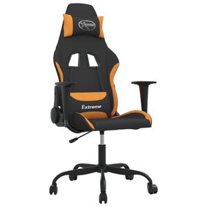 vidaXL Gamingstol med massage svart och orange tyg