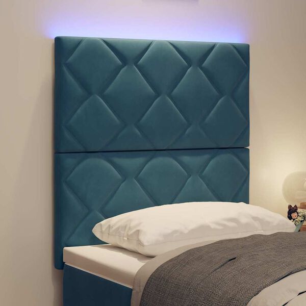 vidaXL LED huvuddyna M&ouml;rkbl&aring; 80 cm Konstl&auml;der