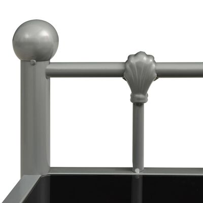 vidaXL Sängbord grå och svart 45x34,5x60,5 cm metall och glas