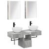 vidaXL Badrumssk&aring;psset 5 pcs Betonggr&aring; 43 x 11,5 x 60,5 cm