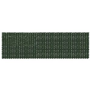 vidaXL Balkongsk&auml;rm med l&ouml;v M&ouml;rkgr&ouml;n 500 x 150 cm Polyeten och tyg