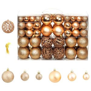 vidaXL Julgranskulor 100 delar set 3/4/6 cm ros&eacute;guld/guld