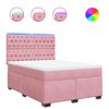 vidaXL Rams&auml;ng med madrass rosa 140x190 cm sammet