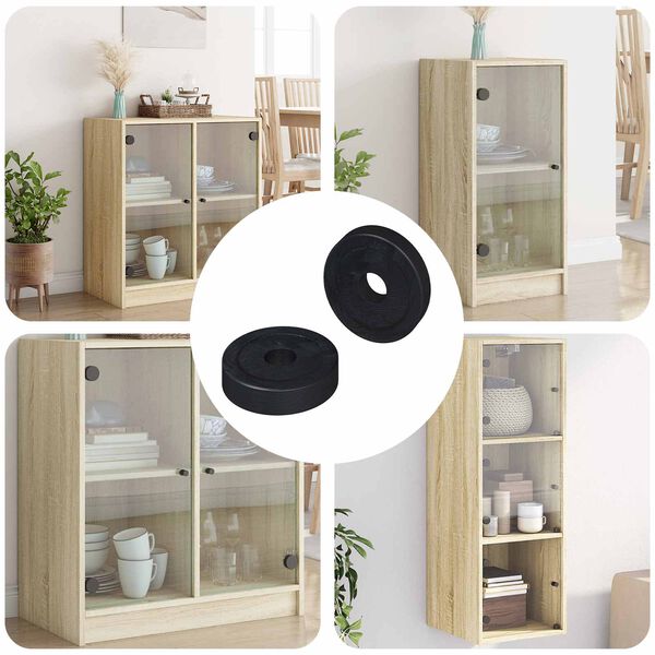 vidaXL passar f&ouml;r Platt Tv&auml;tt 2 pcs Svart &empty;15 x 3 mm PVC kopolymer