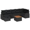 vidaXL Tr&auml;dg&aring;rdsoffset 8 st Svart Poly rattan