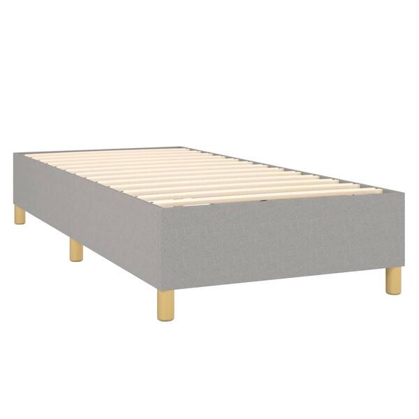 vidaXL Boxspring-sängram ljusgrå 90x200 cm tyg