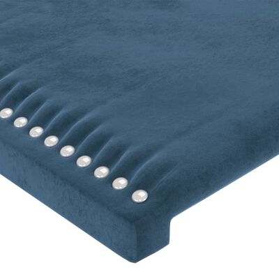 vidaXL Sänggavel med kanter mörkblå 103x23x118/128 cm sammet