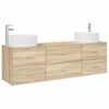 vidaXL Badrumsm&ouml;belset 3 st Sonoma-ek 161,5 x 44,5 x 80 cm