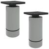 vidaXL M&ouml;belf&ouml;tter Justerbar 2 st Vit 64 x 64 x 100 mm PP