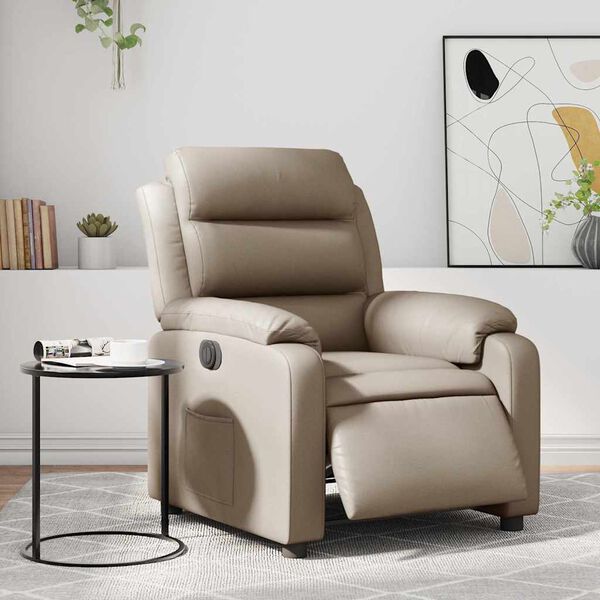 vidaXL Elektrisk reclinerf&aring;t&ouml;lj cappuccino konstl&auml;der