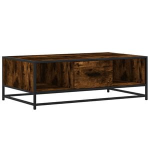 vidaXL Soffbord r&ouml;kf&auml;rgad ek 100x57x35 cm konstruerat tr&auml; och metall