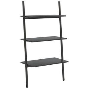 vidaXL Hylla 3 hyllplan svart 64x34x116 cm