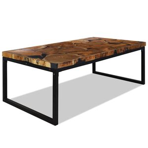 vidaXL Soffbord teaktr&auml; och harts 110x60x40 cm