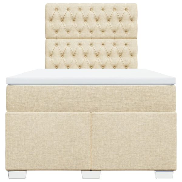 vidaXL Rams&auml;ng med madrass gr&auml;ddvit 120x190 cm tyg