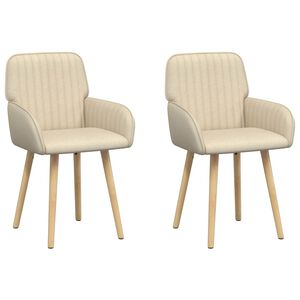 vidaXL Matstolar 2 st Tyg Gr&auml;ddvit 56,5 x 50 x 87,5 cm