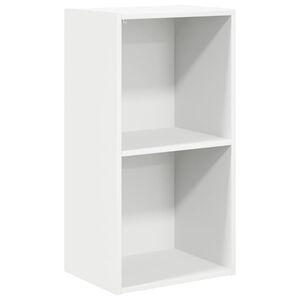 vidaXL Bokhylla med 2 hyllor vit 40x30x76,5 cm konstruerat tr&auml;