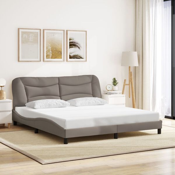 vidaXL Bed Frame without Mattress "Hvar" Taupe 180x200 cm Fabric