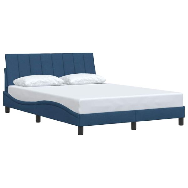 vidaXL Bed Frame without Mattress "Hanko" Blue 140x200 cm Fabric